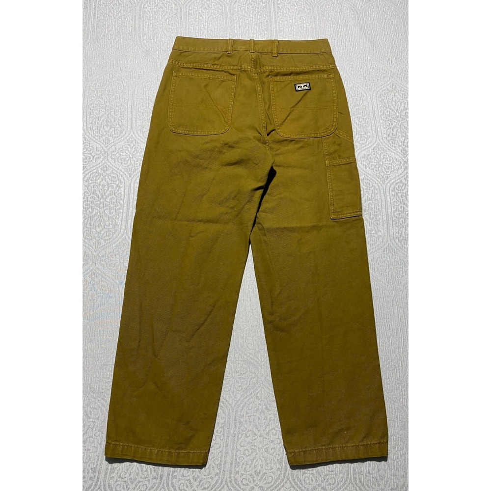Obey Mens 30‎ Hardwork Carpenter Pants Mustard Yellow Cotton Relaxed Workwear